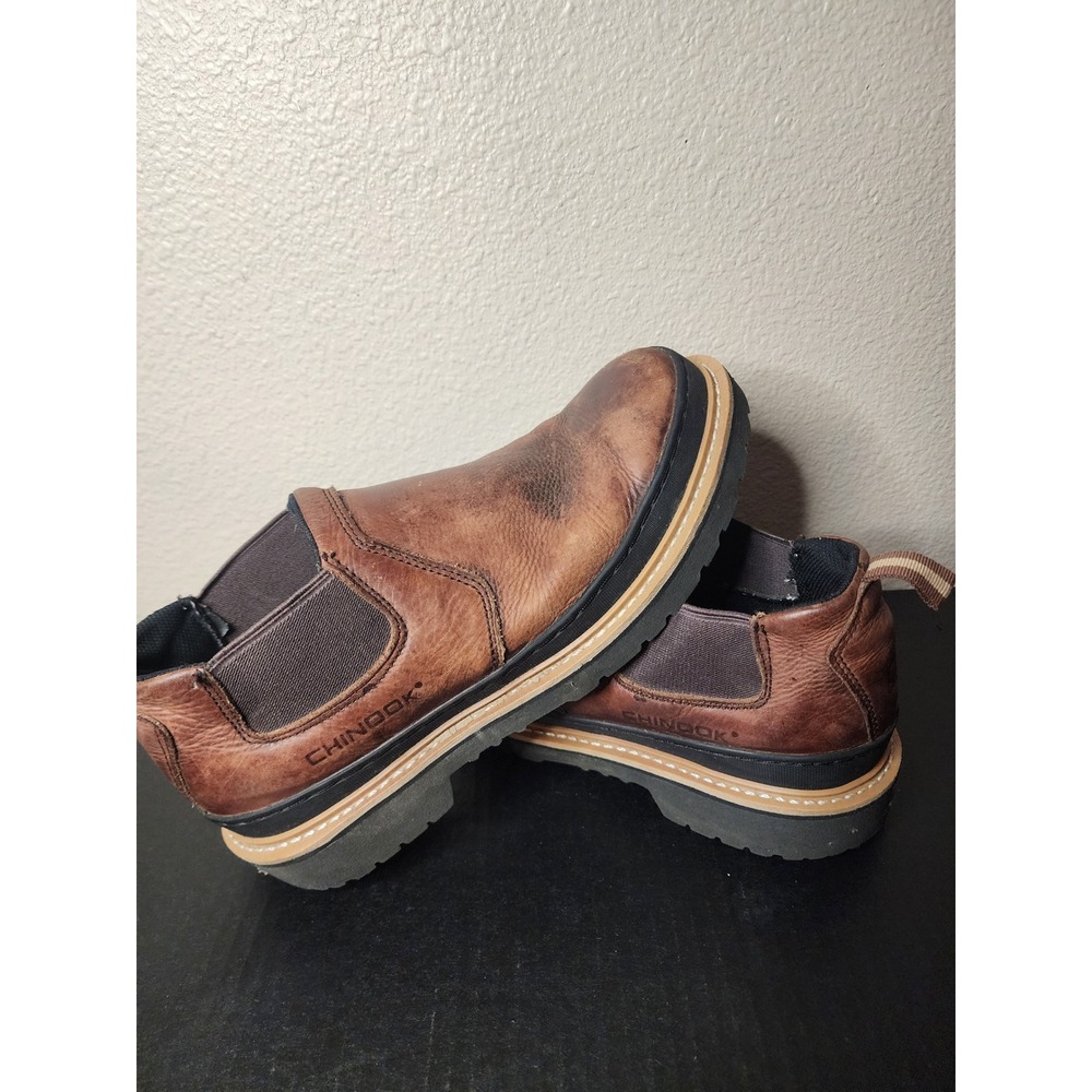 Chinook Workhorse Romeo Brown Leather Slip On Work Boots Mens 11 Wide A28228CTC